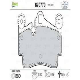 Valeo 670770 Arka Fren Balatası
