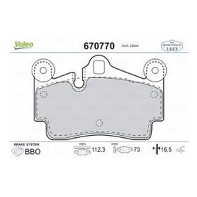 Valeo 670770 Arka Fren Balatası