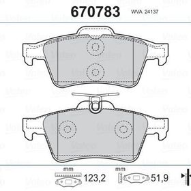 Valeo 670783 Arka Fren Balatası