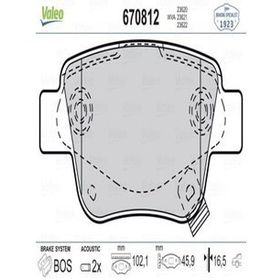 Valeo 670812 Arka Fren Balatası