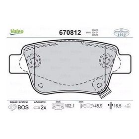 Valeo 670812 Arka Fren Balatası