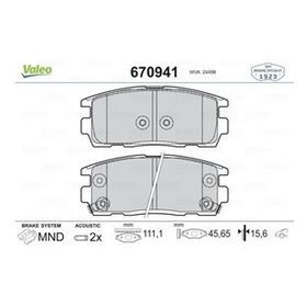 Valeo 670941 Arka Fren Balatası