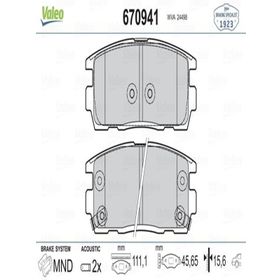 Valeo 670941 Arka Fren Balatası
