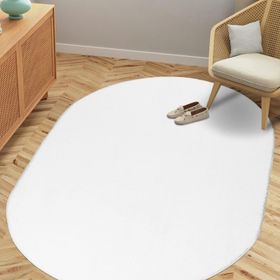 Valery Home Oval Comfort Puffy Overloklu Peluş Yolluk Beyaz 100x250 cm Yolluk