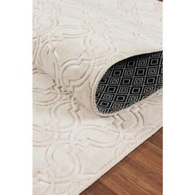 Valery Home Yıkanabilir Kaymaz Tabanlı Krem 150x230 cm Violin Embos Kesme Rulo Halı Yolluk