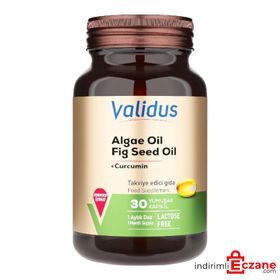Validus Alg Yağı İncir Çekirdeği Yağı Curcumin 30 Kapsül