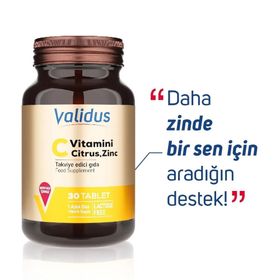 Validus C Vitamini Citrus Zinc 30 Tablet