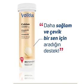 Validus Calcium Vitamin D3 Vitamin K2 15 Efervesan Tablet