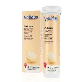 Validus Calcium Vitamin D3 Vitamin K2 15 Efervesan Tablet