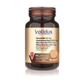 Validus Ceramide Löykotomos Fern Aloe Vera Gel Wheat Extract 60 Kapsül