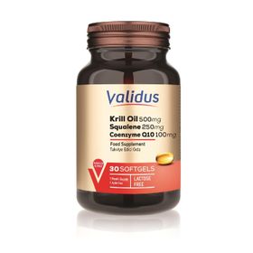 Validus Krill Oil 500 mg Squalene 250 mg 30 Kapsül