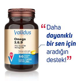 Validus Omega 3-6-9 50 Kapsül Balık Yağı