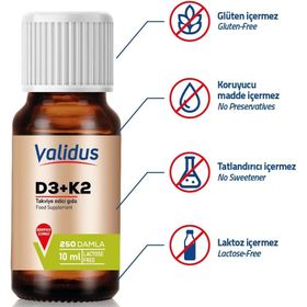 Validus Vitamin D3 K2 10 ml Damla