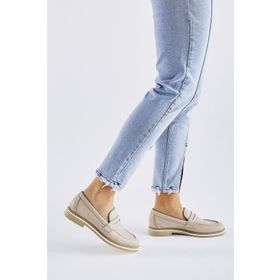 Valmenti Cielo Latte Hakiki Deri Kadın Loafer Ayakkabı