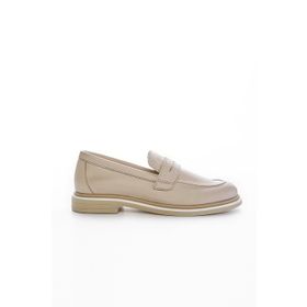 Valmenti Cielo Latte Hakiki Deri Kadın Loafer Ayakkabı