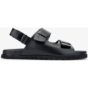 Valmenti Sandals Factory Lorenza 60 17627 Siyah Hakiki Erkek Deri Sandalet