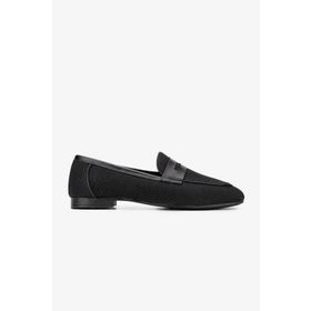 Valmenti Topy Siyah Deri Tekstil Kadın Loafer Ayakkabı