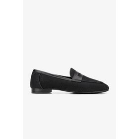 Valmenti Topy Siyah Deri Tekstil Kadın Loafer Ayakkabı
