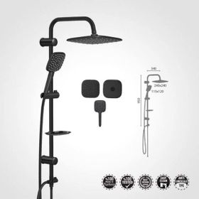Valtemo Aqua Jet Black Rain Duş Seti