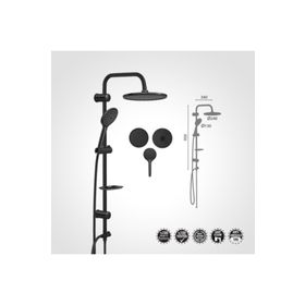 Valtemo VS5015 Deluxe Jet Black Tepe Duş Seti Takımı