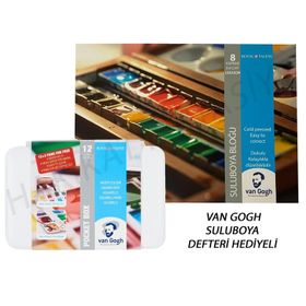 Van Gogh 12+3 Renk Tablet Sulu Boya Seti Plastik Kutulu