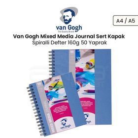Van Gogh Mixed Media Journal Sert Kapak 160 gr 50 Yaprak Spiralli Defter