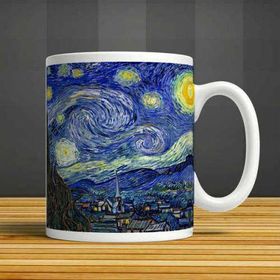 Van Gogh Yıldızlı Gece Porselen Kupa Bardak