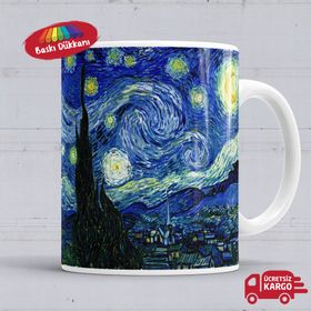 Van Gogh Yıldızlı Gece Porselen Kupa Bardak