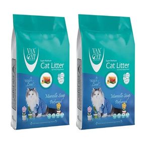 Vancat 2x10 kg Marsilya Sabunlu İnce Taneli Bentonit Kokulu Kedi Kumu