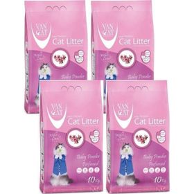 Vancat Baby Powder Parfümlü İnce Taneli 4x10 kg Kedi Kumu