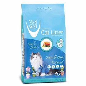 Vancat Marsilya Sabunu Kokulu İnce Taneli 2x10 kg Topaklanan Bentonit Kedi Kumu