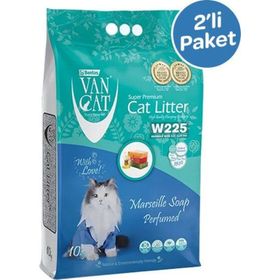 Vancat Marsilya Sabunu Kokulu İnce Taneli Topaklanan 2x10 lt Kedi Kumu