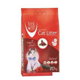 Vancat Super Premium Topaklanan Naturel Doğal İnce Taneli 10 kg Kedi Kumu