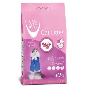 Vancat Topaklanan Bebek Pudralı İnce Taneli 10 kg Kedi Kumu