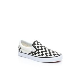 Vans VN000EYEBWW Checkerboard Classic Slip-On Beyaz - Siyah Kadın Günlük Ayakkabı