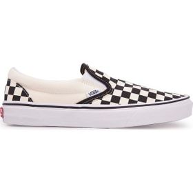 Vans VN000EYEBWW Checkerboard Classic Slip-On Beyaz - Siyah Kadın Günlük Ayakkabı