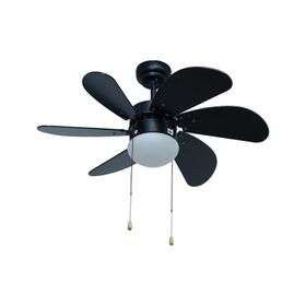 Vanti KCF279 60 W E27 6 Kanatlı Avizeli Siyah Ahşap Tavan Vantilatör