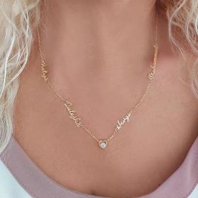 Vaoov 925 Ayar Dört Taşlı Gümüş Kolye