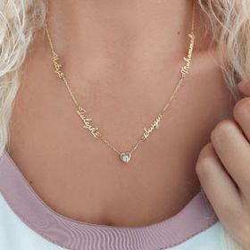 Vaoov 925 Ayar Dört Taşlı Gümüş Kolye