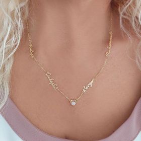 Vaoov 925 Ayar Dört Taşlı Gümüş Kolye