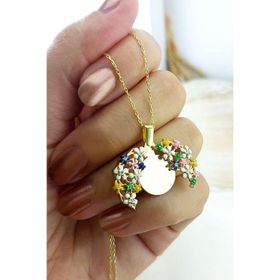 VAOOV 925 Ayar Gümüş Açılan İsimli Gold Çiçek Kolye