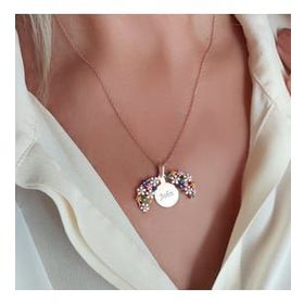 VAOOV 925 Ayar Gümüş Açılan İsimli Rose Çiçek Kolye