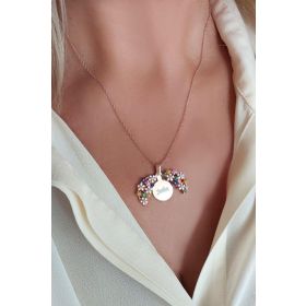 VAOOV 925 Ayar Gümüş Açılan İsimli Rose Çiçek Kolye
