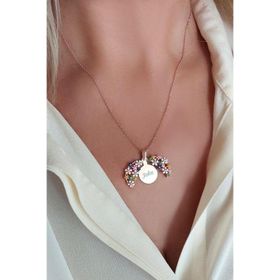 VAOOV 925 Ayar Gümüş Açılan İsimli Rose Çiçek Kolye