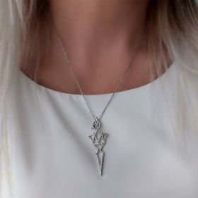 VAOOV 925 Ayar Gümüş Allah Yazılı Taç Kolye