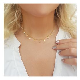Vaoov 925 Ayar Gümüş Choker Kutup Yıldızı Kolye