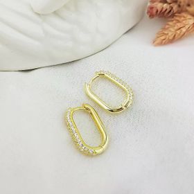 VAOOV 925 Ayar Gümüş Dikdörtgen Küpe