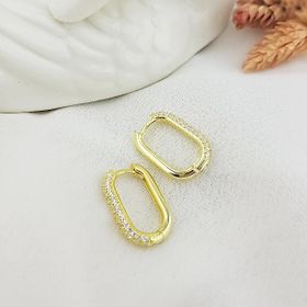 VAOOV 925 Ayar Gümüş Dikdörtgen Küpe