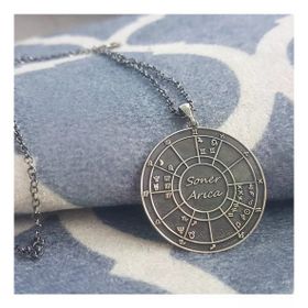 VAOOV 925 Ayar Gümüş Doğum Haritası Astroloji Kolye