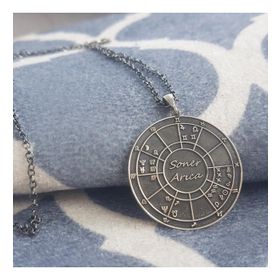 VAOOV 925 Ayar Gümüş Doğum Haritası Astroloji Kolye